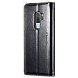 Carcasă flip CASEME pentru Samsung Galaxy S9+ Plus, Waxy Textured, negru
