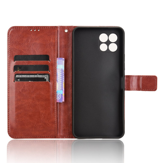 Cu clapetă pentru T Phone 2 5G, Crazy Horse Wallet, maro