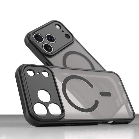 Husă mată pentru iPhone 17 Pro Max, pentru MagSafe, cu protecție pentru cameră, negru
