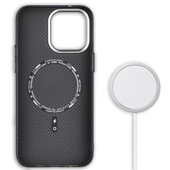 Carcasa pentru iPhone 13 Pro Max, Carbon Fiber MagSafe, negru