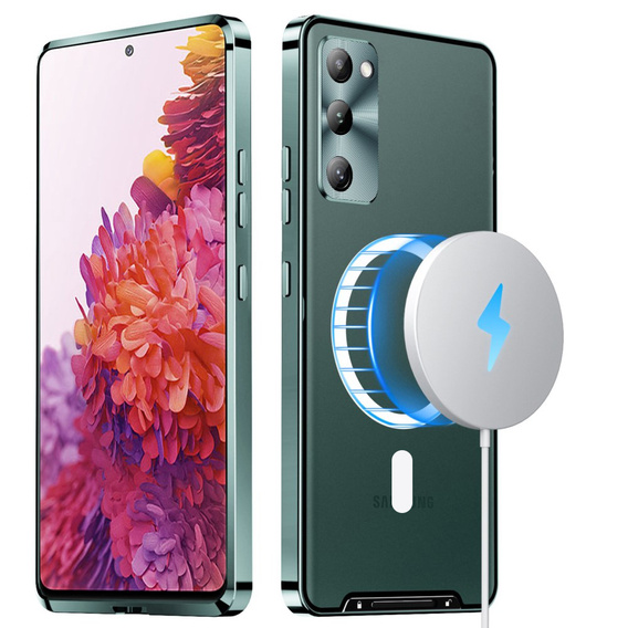 Carcasă de protecție pentru camera foto pentru Samsung Galaxy S20 FE, CamShield MagSafe, transparent / verde