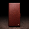Carcasa flip pentru Samsung Galaxy S25 Ultra, QIALINO Leather Wallet, maro închis