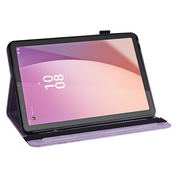 Husă cu clapetă pentru Lenovo Pad M9, flower, violet