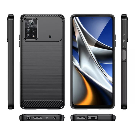 Huse pentru Xiaomi Poco M4 Pro 4G, Carbon, negru