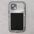 Love Mei Huse pentru iPhone 13 Mini, armored with glass, de argint