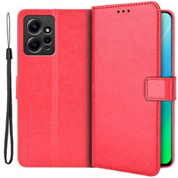 Cu clapetă pentru Xiaomi Redmi Note 12 4G, Crazy Horse Wallet, roșu
