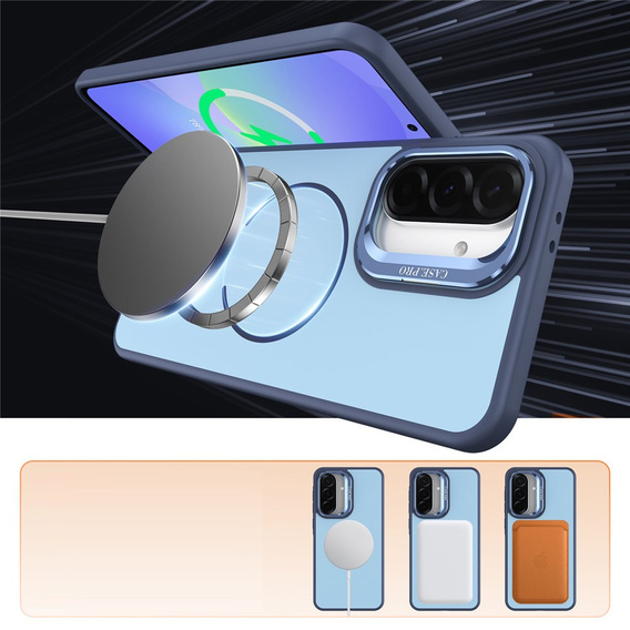 Husă tactilă cu suport MagSafe pentru Samsung Galaxy A57 5G, albastră