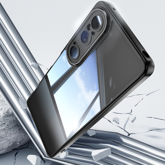 Carcasă pentru Sony Xperia 1 VI, Fusion Hybrid, cu protecție pentru camera foto, transparent / negru