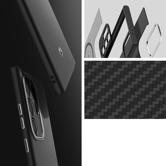 Husă Spigen Enzo Aramid negru pentru Samsung Galaxy S24 Ultra