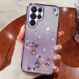 Husă pentru Samsung Galaxy S23 Ultra, Glitter Flower, violet