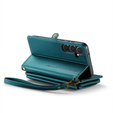 Husă CASEME pentru Samsung Galaxy A55 5G, RFID Leather Wallet, cu curea de umăr, verde