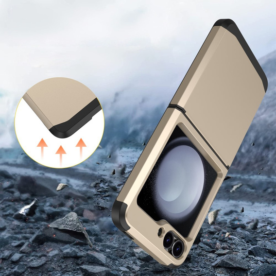 Husa blindată pentru Samsung Galaxy Z Flip7 FE / Z Flip6, Armorl Shockproof, de aur