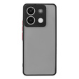 Carcasă din silicon pentru Xiaomi Redmi Note 13 Pro 5G, cu protecție pentru camera foto, transparent / negru + sticlă călită 9H