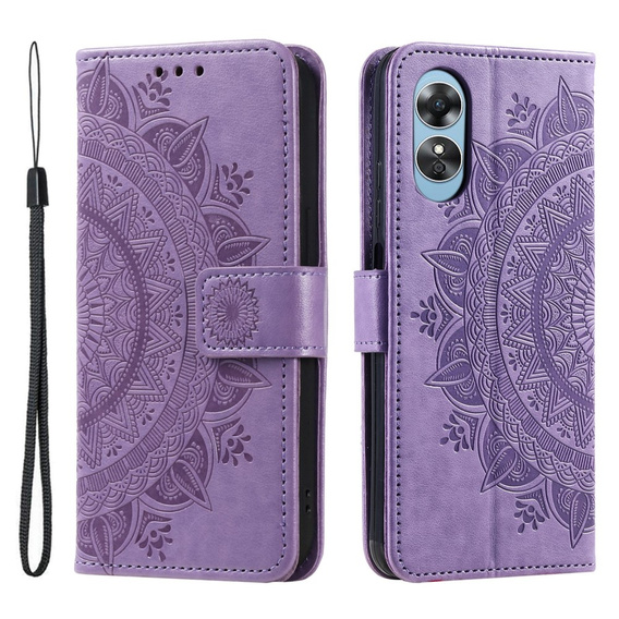 Cu clapetă pentru Oppo A17, Mandala, violet