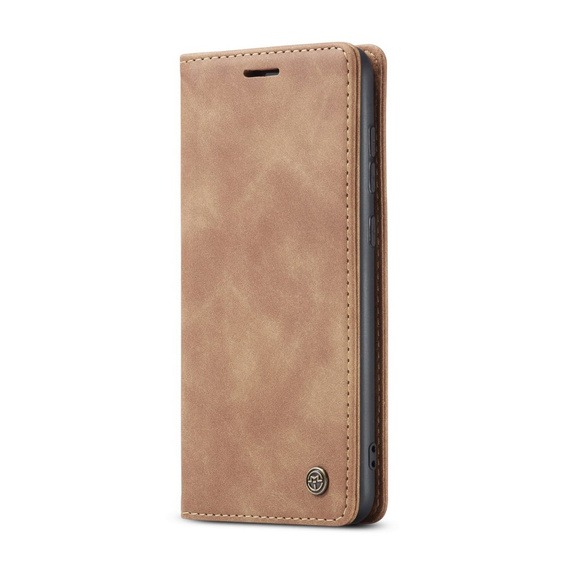 Husa CASEME pentru Samsung Galaxy S21 FE, Leather Wallet Case, maro