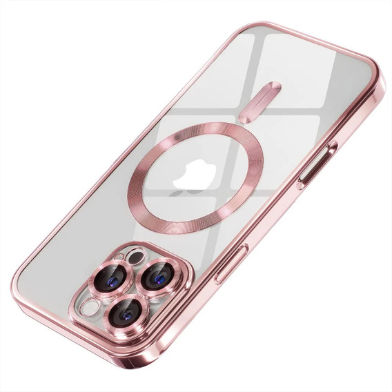 Husă pentru iPhone 15 Pro, Electro MagSafe, roz + Sticlă pentru ecran