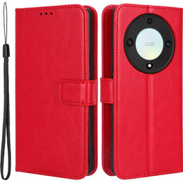 Cu clapetă pentru Honor Magic 5 Lite, Crazy Horse Wallet, roșu