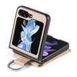 Carcasă pentru Samsung Galaxy Z Flip7 FE / Z Flip6, Card Slot Ring Case, bej