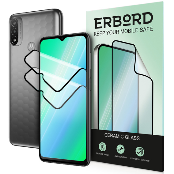 2x sticlă ceramică ERBORD Hybrid Glass pentru Motorola Moto E20/E30/E40