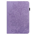 Husă cu clapetă pentru Lenovo Pad M9, flower, violet