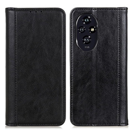 Husa cu clapetă pentru Samsung Galaxy S25 Edge, Split Leather, negru