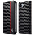 Carcasă cu clapetă pentru iPhone 16e, Carbon LC.IMEEKE, negru