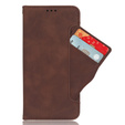 Cu clapetă pentru Xiaomi Redmi Note 14 4G, Card Slot, maro