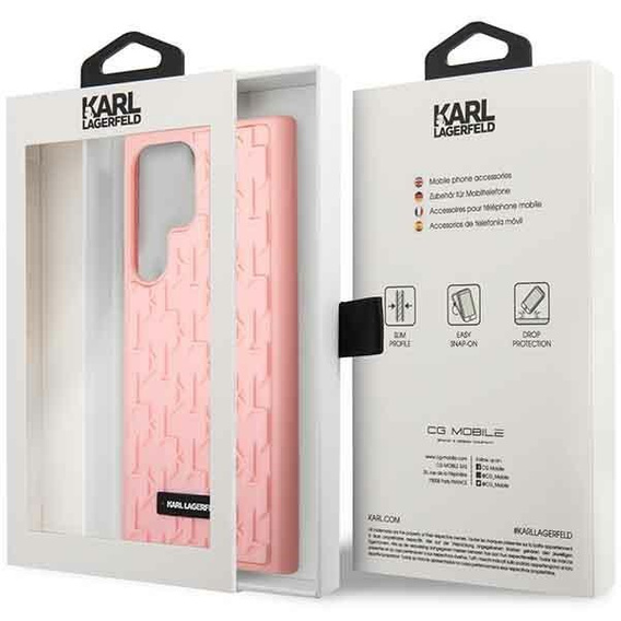 Karl Lagerfeld Huse pentru Samsung Galaxy S23 Ultra, Saffiano Mono Metal, roz