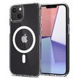 Carcasă MagSafe Spigen pentru iPhone 13 Mini, Ultra Hybrid, alb + 9H Tempered Glass