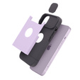 Husă ERBORD MagSafe Cam Slider, violet + sticlă pentru ecran pentru iPhone 13 / iPhone 14