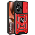 Husă blindată pentru Realme GT 7 / 7T, CamShield Slide, roșu