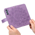 Cu clapetă pentru Samsung Galaxy M34 5G, Mandala Flower, violet