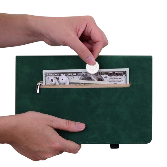 Huse pentru Lenovo Tab P11 Gen 2, Wallet Pen Slot, verde