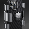 Carcasa BENKS Kevlar pentru iPhone 15 Pro Max, pentru MagSafe, Carbon Fiber, negru