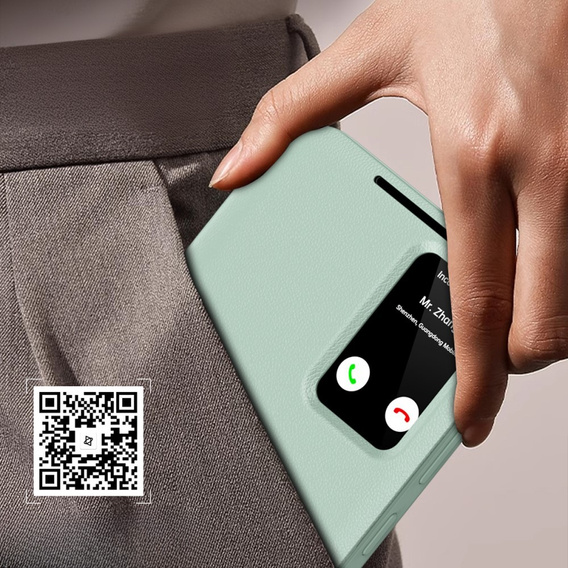 Husă cu clapetă pentru Samsung Galaxy A55 5G, Smart View Wallet, verde