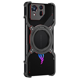 Carcasă pentru ASUS ROG Phone 8 5G / 8 Pro 5G, Kickstand Bumper, cu capac pentru obiectiv, pentru MagSafe, negru / roșu