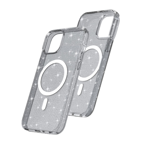 Husă pentru iPhone 14 Plus, Glittery, pentru MagSafe, negru