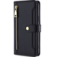 Cu clapetă pentru Samsung Galaxy S23, Wallet Zipper Pocket, negru