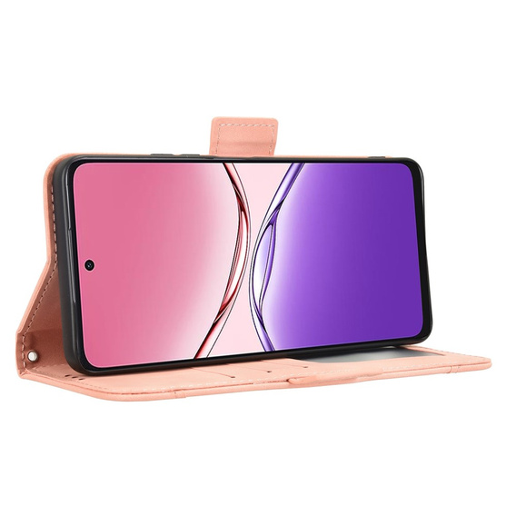 Cu clapetă pentru Oppo A5 Pro 5G, Card Slot, roz
