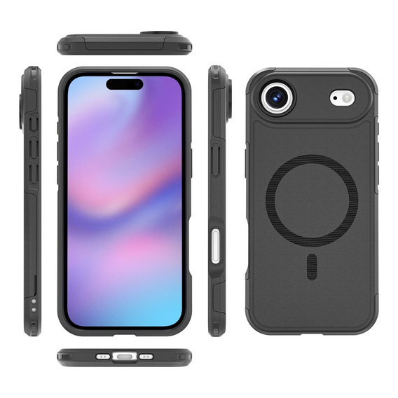 Husă MagForce pentru iPhone Air, pentru MagSafe, blindată, neagră