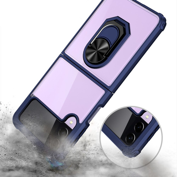 Huse pentru Samsung Galaxy Z Flip3 5G, Clear Ring, albastru