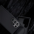 Carcasa BENKS Kevlar pentru Samsung Galaxy S24 Ultra, pentru MagSafe, Carbon Fiber, negru