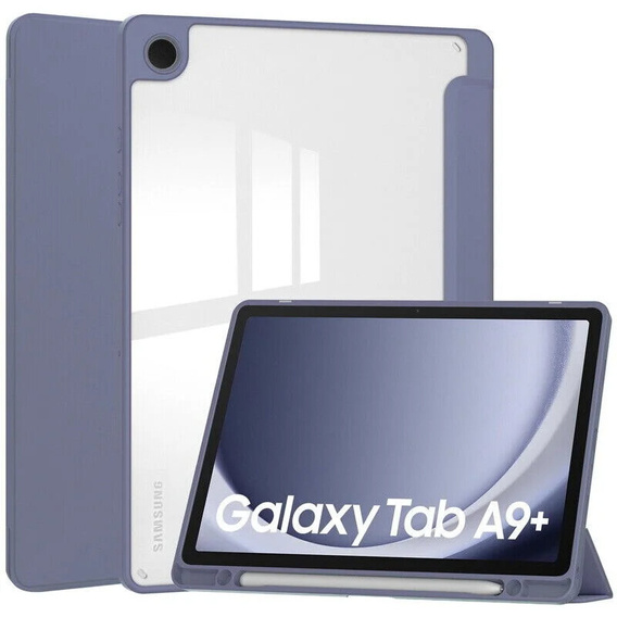 Husă pentru Samsung Galaxy Tab A9+, Smartcase Hybrid, cu spațiu pentru stylus, violet