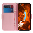 Cu clapetă pentru Samsung Galaxy A14 4G/5G, Wallet, flowers magnolia, alb