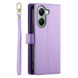 Cu clapetă pentru Xiaomi Poco X7 Pro 5G, Wallet Zipper Pocket, violet