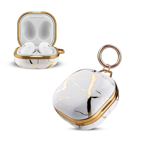 Husă pentru Samsung Galaxy Buds 2 / 2 Pro / Pro / Live, marmură albă