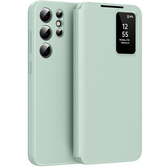 Husă cu clapetă pentru Samsung Galaxy S24 Ultra, Smart View Wallet, verde