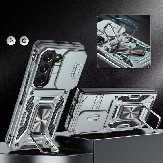 Husă blindată pentru Samsung Galaxy Z Fold6 5G, CamShield Slide, de argint