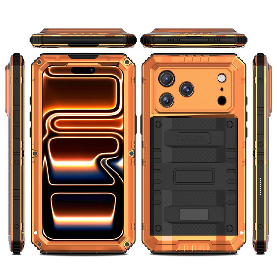 Carcasă impermeabilă IP68 pentru iPhone 17 Pro, portocaliu