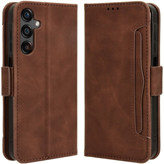 Cu clapetă pentru Samsung Galaxy A25 5G, Card Slot, maro